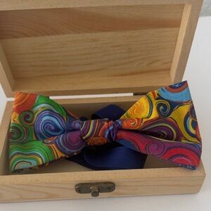 Vibrant Multicolor Swirl Bow Tie